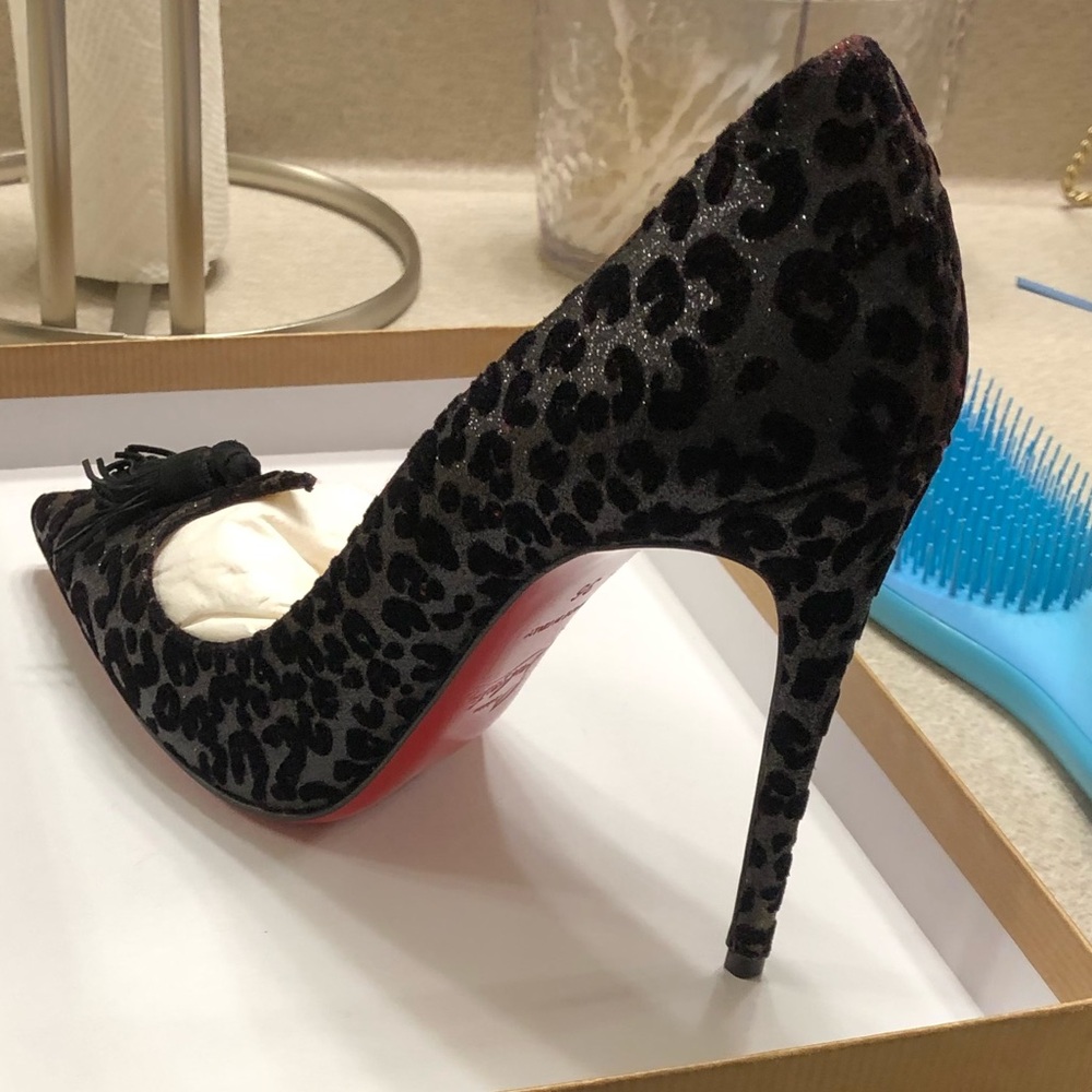Black Leopard Print Stiletto Heel